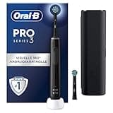 Oral-B PRO 3 3500 Elektrische Zahnbürste/Electric Toothbrush, 2 Aufsteckbürsten, mit 3 Putzmodi und visueller 360° Andruckkontrolle für Zahnpflege, Reiseetui, Geschenk Mann/Frau, schwarz