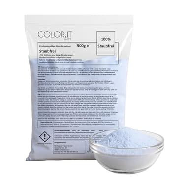 COLOR.IT Professionelles Blondierpulver Hochwertiges Premium Aufhellungspulver 500g Staubfrei für bis zu 7 Stufen Aufhellung Geeignet für alle Blondier- und Strähnen-Techniken