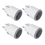 ZigBee Alexa Steckdose, 16A Smart Steckdose mit Strommessung, 3680W Smarte Steckdose mit Fernbedienung/Sprachsteuerung, Smart Plug Programmierbare mit Timerfunktion Kompatibel Alexa Google Home 4 Pack
