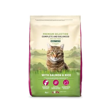 by Amazon Katzenfutter für ausgewachsene Katzen, Fein zubereitetes Trockenfutter mit frischem Lachs und Reis, 3 kg (1er-Pack)(Zuvor eine Marke von Lifelong, gleiches Produkt)