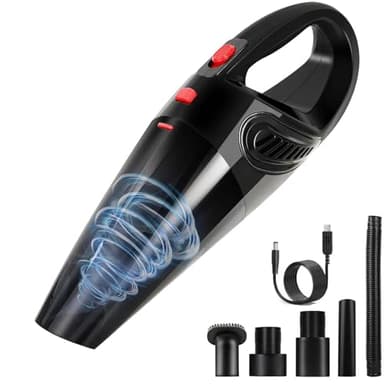 Barley Direct Handstaubsauger, Kabellos Handstaubsauger Akku, 9000PA Mini Autostaubsauger USB Aufladbar Tragbar Leichthandsauger Staubsauger FüR Haus Auto BüRo - Schwarz