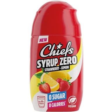 CHIEFS Syrup Zero, Erdbeersirup, 65ml, für mehr als 8l Fertiggetränk, Sirup zuckerfrei mit echten Fruchtextrakten mit Erdbeere Zitrone Geschmack, vegan, zero Kalorien, made in Germany