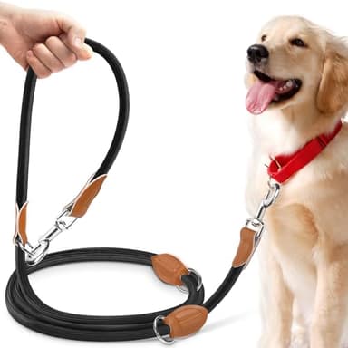 PETCOOZ Hundeleine 3 M Verstellbare Schleppleine für Mittel- & Großhunde(15-60kg), Reflektierende Freihandleine mit 2 Karabiner, Doppelleine aus Robustem Nylon, 200 kg Extreme Kraft