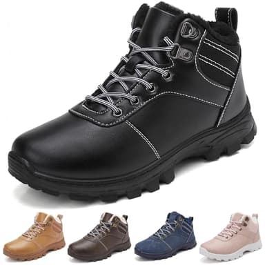 ricema Winterschuhe Herren Warme Gefütterte Winterstiefel Damen Wasserabweisend Wanderschuhe Warm Gefüttert Schneestiefel Winter OutdoorBoots Stiefel Rutschfest Leicht​ Unisex,Schwarz 43 EU