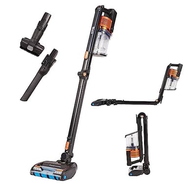 Shark kabelloser Akku-Staubsauger mit Anti-Hair-Wrap-Technologie, 60 Min Akkulaufzeit, flexibler DuoClean-Staubsauger kabellos, Fugendüse und Multi-Oberflächen-Aufsatz, Schwarz/Kupfer, IZ300EU