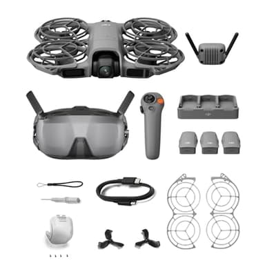 DJI Neo 2 Motion Fly More Combo Bundle mit Zubehör, 4K Drohne für Einsteiger mit RC Motion 3 und Goggles N3, Stabile Übertragung mit Digitalem Sendeempfänger, FPV-Flug, 3 Akkus (Neo 2 Motion)