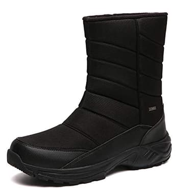 TLOLA Winterstiefel Herren Wasserdicht Winterschuhe Warm Gefüttert Schneestiefel Leicht Wanderschuhe Trekkingschuhe Rutschfest Stiefel Herren Arbeiten Ski Outdoor Boots Herren (Schwarz EU 46)