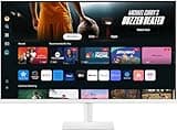 Samsung M70D Smart Monitor, 32 Zoll, 4K AI Upscaling, UHD, 60 Hz, Streaming-Monitor mit Entertainment und Gaming Hub, Bildschirm mit Lautsprechern, Smart TV Apps mit Fernbedienung, LS32DM703UUXEN