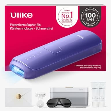 Ulike Air 3 Deluxe IPL Haarentfernung für Damen und Herren, Nahezu Schmerzfreien Ergebnissen, Alternative zur Laser-Haarentfernung, mit UV-Sterilisator & Aloe Gel (Purple)