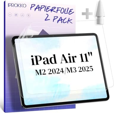 IPROKKO [2 Stück Papier Schutzfolie für iPad Air 11 Zoll 6. Gen 2024/7. Gen 2025, Like Paper Folie Matte Papierfolie Displayschutz Film Blendfreiem Screen Protector zum Zeichnen, Schreibe, Notizen