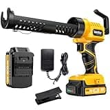 TaskStar Akku Kartuschenpresse, Elektrische Silikonpistole mit 1x 2000mAh Akku, 5 einstellbare Geschwindigkeiten, 300ML Kartuschenpistole mit LED-Licht, Silikonspritze Akku zum Füllen