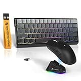 ATTACK SHARK x MAMBASNAKE X11 Gaming-Maus mit X60HE Magnetische Tastatur, kabelloses Tastatur- und Maus-Set, BT/2.4G/USB-C, Rapid Trigger, 8K Polling-Rate, PAW3311, 22K DPI, Ultraleichte Maus-Schwarz