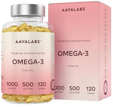 Omega 3 Kapseln Hochdosiert 2000mg Omega 3 Öl 1000mg EPA + 500mg DHA pro Tagesdosis (2 Premium Omega 3 Fischöl Kapseln) - Omega-3-Fettsäuren Kapseln - 120 Kapseln Fischöl Omega 3 Hochdosiert 60 Tage