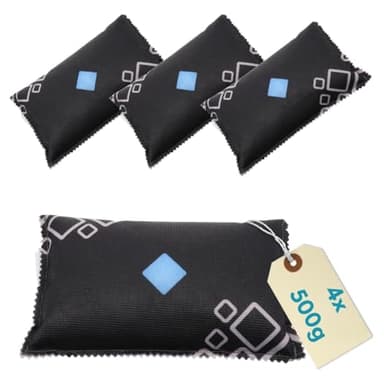 4er Set Feuchtigkeitskissen für Auto Entfeuchter Extra Stark Luftentfeuchter Auto Entfeuchter Kissen wiederverwendbar Autoentfeuchter Feuchtigkeitskissen 4 x 500 g