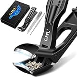Winkelkopf Nagelknipser für Dicke Nägel - Ergonomischer Nagelknipser Fußnägel Nagelzwicker für Senioren, Premium Stahl- Nail clipper mit Auffangbehälter für Männer und Frauen Schwarz