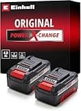 Original Einhell Akku PXC-Twinpack 4,0 Ah Power X-Change (Li-Ion, 18 V, 2x 4,0 Ah, für alle PXC-Geräte geeignet, proaktives Batteriemanagement, situativ angepasste Ladezyklen)