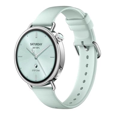 XIAOMI Watch S4 41mm Smartwatch – Edelstahlgehäuse, Ultraleicht, 150+ Sportmodi, präzise Menstruationszyklus-Vorhersage, Sicherheits-Notruffunktion, Fluorkautschuk-Armband (Mintgrün)
