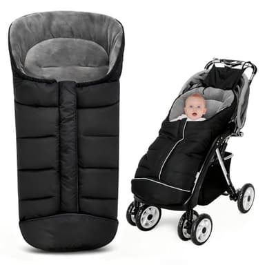 SGZIOO Fußsack Kinderwagen mit Reißverschluss und Kapuze, Wasserdicht Winterfußsack Buggy, Winddicht Fusssack Kinderwagen Baby Winter, Rutschfest Warme Kinderwagen Fußsack Winter für Alle Kinderwagen