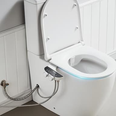 ANNWA Bidet Aufsatz für Toilette, Cold/Heiß Water Bidet Dusch-WC,mit Einziehbare selbstreinigende Doppeldüsen,Wasserstrahl regulierbar,WC-Aufsatz,Front- und Heckreinigung,Po-Dusche,TT18NA