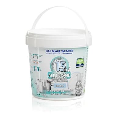 Das Blaue Wunder All In One Geschirrspülpulver 15in1 | Spülmaschinenpulver | 15 Funktionen | sehr ergiebig | Power Entkruster | Maschinenpflege | phosphatfrei (Neutral)