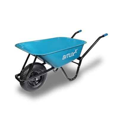 BITUXX Schubkarre 100L Schubkarren Schiebkarre Groß Scheibtruhe Bauschubkarre Blau mit Luftreifen und kugelgelagerter Achse bis 250kg