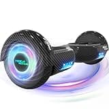 MEGA MOTION Hoverboard, 6,5 Zoll mit Bluetooth-Lautsprecher und LED-Radlichtern, geeignet für Kinder und Jugendliche (Schwarz)