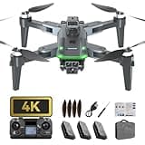 HYTOBP S166 Drohne mit Kamera 4K Erwachsene, GPS Drone mit 3 Kameras/Akkus, FPV RC Quadrocopter mit Bürstenlos Motor, Automatische Rückkehr, Niedrige Batterierückgabe, Follow Me, unter 249g