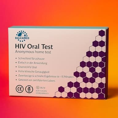 HIV 1/2 Oral Self Quick Test Kit - Pain Free and Safe Test with Saliva - HIV Test for Home - Detects HIV-1 and HIV-2 - Certified professional rapid test