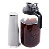 Cold Brew Mason Jar Kaffeemaschine, 1,8 l, breite Öffnung, Mason Cold Brew Krug mit Kaffeefilter, luftdicht und auslaufsicher, für Kaffee, Eistee