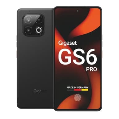 Gigaset GS6 PRO Smartphone – 256GB+8GB RAM - 6,67" FHD+ OLED-Display mit 120Hz - Octa-Core 5G Prozessor - 64+8+2MP Triple-Kamera - 5.300mAh(typ.) Akku, wechselbar - Android 15 - Made in Germany, black