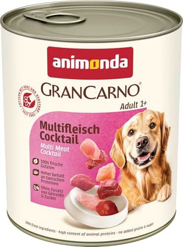 animonda GranCarno Adult Multifleisch-Cocktail (6 x 800 g), Hundenassfutter für erwachsene Tiere, Nassfutter für Hunde mit 100 % frischen, fleischlichen Zutaten, Hundefutter ohne Getreide