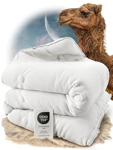 BEFA NATUR Kamelhaar Ganzjahreszeitendecke 135x200 cm – medium & temperaturausgleichend, 100% Kamelhaarfüllung, Bezug aus Baumwolle, Oeko-TEX Klasse 1, Made in Germany, allergikerfreundlich
