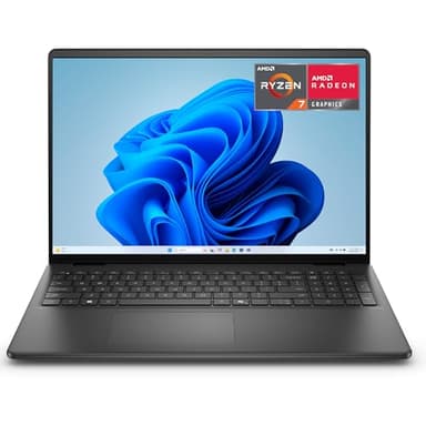 Dell 16 Laptop DC16255 16" 2K Anti-Glare Display, AMD Ryzen 7 250, AMD Radeon Graphics, 16GB RAM, 512GB SSD, Windows 11 Home, QWERTZ-Backlit-Keyboard, Wi-Fi 6, USB-C – Black
