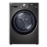 LG RT80V9B, Klasse A+++,Trockner 8 kg, Wärmepumpentrockner mit Kurzprogramm, Trockensensor, Trommelmaterial aus Edelstahl, 60 x 69 x 85 cm ꟷ Schwarz