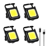Mini Inspektionsleuchten, 4 Stück 1000 Lumen Arbeitsleuchte LED Werkstattlampe Magnetisches Mechanikerlicht Tragbare Arbeitslampe,4 Lichtmodi COB Taschenlampe für Auto Reparatur Wandern [Energie A+++]