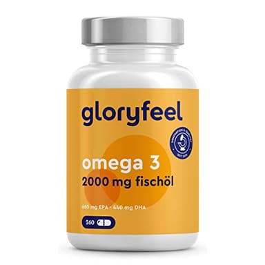 Omega 3 Kapseln - 2000mg Fischöl hochdosiert - Mit 660mg EPA und 440mg DHA - In Triglycerid-Form- Essentielle Omega-3 Fettsäuren - Support für Gehirn, Herz & Sehkraft* - Nachhaltiger Fischfang