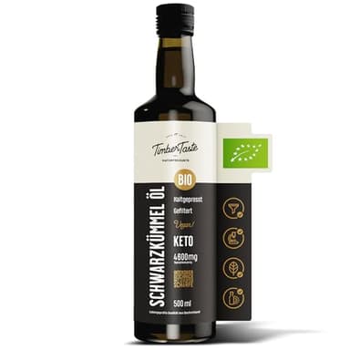 Schwarzkümmelöl bio gefiltert 500 ml – Ägyptisches Nigella Sativa Schwarzkümmel Öl – Kaltgepresst & Premium Qualität – Aus deutscher Ölmanufaktur