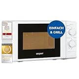 Exquisit Mikrowelle 20L, 1000 Watt Grill, 700 Watt, 25,5cm Drehteller, 5 Leistungsstufen, Timer, Auftaufunktion, 2 Drehregler, MW 802 G weiss