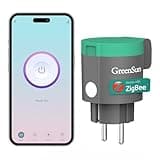 GreenSun Zigbee Steckdose - WLAN Steckdose mit Strommessung, Zeitschaltuhr, IP44 Wasserdicht Kompatibel mit Alexa Zubehör Smart Home Geräte, Google Home, Smart Life, MQTT, 16A, Need Gateway