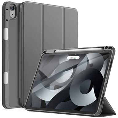 JETech Hülle für iPad Air 11 Zoll M3/M2 (2025/2024), iPad Air 5/4 (10,9-Zoll, Modell 2022/2020, 5./4. Generation) mit Stifthalter, Dünne Tablet Schutzhülle mit Weicher TPU Rückseite (Space Grau)