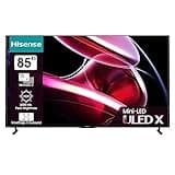 Hisense 85UXKQ 217 cm (85 Zoll) Fernseher, 4K Mini LED ULED, Smart TV, HDR10+, Dolby Vision IQ, Triple Tuner, 144 Hz (VRR), Airplay, Alexa Built-in, Dolby Atmos, Anthrazit (2023)