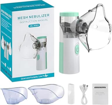 Inhalationsgerät für Erwachsene & Kinder | Leise & kompakt | Einfache Reinigung & Bedienung | Inkl. 2 Masken + Mundstück für effiziente Inhalation zu Hause & unterwegs