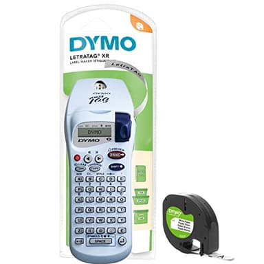 DYMO LetraTag XR Beschriftungsgerät Handgerät | Tragbares Etikettiergerät mit ABC Tastatur | Ideal für zu Hause | Silber