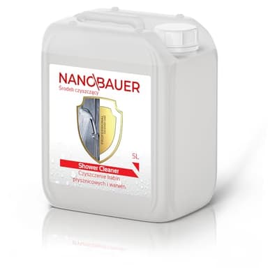 Superstarker und effektiver Reiniger für Duschkabinen | NANOBAUER Shower Cleaner | Nachfüllpackung Duschreiniger Duschkabinenreiniger Kalkentferner Glasreiniger Reinigungsmittel Dusche | Kapazität 5L