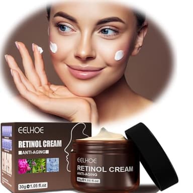 Retinol Gesichtscreme, Retinol Anti Aging Creme, Retinol Feuchtigkeitscreme, Retinol Lift Creme, Retinol-Creme Mit Hyaluronsäure, Strafft Und Hellt Den Hautton Auf (30g)
