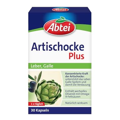 Abtei Artischocke Plus Kapseln - zur Unterstützung des Leber-Galle-Systems und der Verdauung, 30 Stück