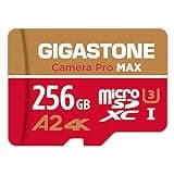[5 Jahre kostenlose Datenwiederherstellung] GIGASTONE 256GB Micro SD Karte, Kamera Pro MAX, bis zu 130/85 MB/s, MicroSDXC-Speicherkarte für DJI, Gopro, Insta360, Dashcam, 4K Video, UHS-I A2 V30