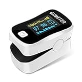 MOMMED Sauerstoffsättigung Messgerät Finger, Pulsoximeter mit Alarm ideal zur schnellen Messung der Sauerstoffsättigung, Einfacher Oximeter für Kinder & Erwachsene, Inklusive Lanyard und Batterien