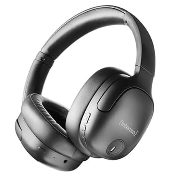 Intenso O400HA Over-Ear Kopfhörer - Hybrid Active Noise Cancelling, bis zu 75 Stunden Laufzeit und Bluetooth 5.3, mit Musikmodus, Transparency Modus und schneller Ladezeit, schwarz