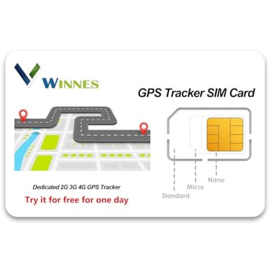 SIM-Karte mit 2G- und 4G-Unterstützung für GPS-Tracker Winnes Tkmars 4G-SIM-Karte Nur Daten, Keine Sprach- und SMS-Funktion, Android- und iOS-App Plug-and-Play (EIN Tag Testversion)